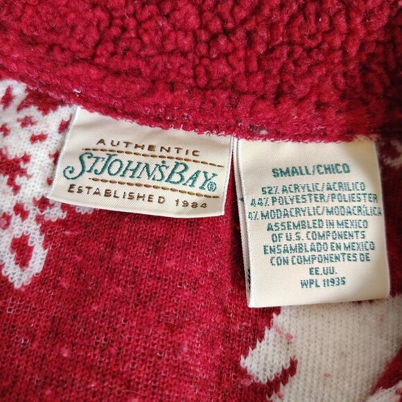 Vtg 90s Y2K Women's SMALL Polar Bear Fleece Vest Cabincore Outdoor Nordic Cozy - Picture 3 of 7